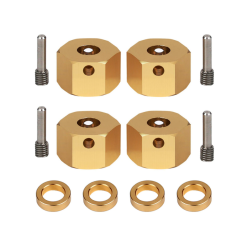 SCX 시리즈용 휠 헥스 와이드너 황동 + 핀볼트 Brass 10mm Offset Hex Adaptor 4 pcs For 12mm Hex Wheels WH-BW10