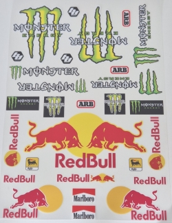 레드불 몬스터 RC카 칼선 바디 스티커 데칼 (모양에따라 컷팅되어 있음) MONSTER01