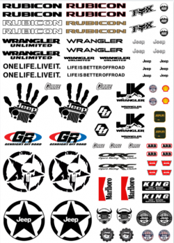 RC카 칼선 바디 스티커 데칼 JEEP 루비콘 데칼 (모양에따라 컷팅되어 있음) JEEP01