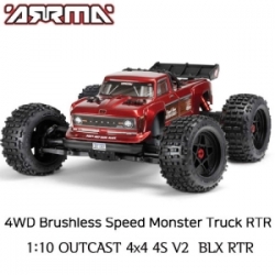 아웃캐스트 [온라인전용 당일발송] 최신형  ARRMA 1:10 OUTCAST 4x4 4S V2 BLX RTR Stunt Truck  ARA4410V2