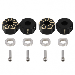 7 / 9 mm 와이드너 휠헥스  블랙 황동 + 핀볼트 + 스페이스  Brass Offset Hex Adaptor 4 pcs For 12mm Hex Wheels WH-BBP