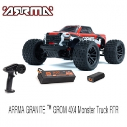 아르마 그래닛 그람메타 1/18 GRANITE GROM MEGA 380 브러시드 4X4 몬스터 트럭 RTR 배터리  충전기 포함 ARA2102T