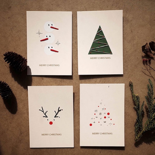 [이본느모건] 크리스마스 자수카드 DIY KIT - 루돌프,눈사람,레드트리,그린트리