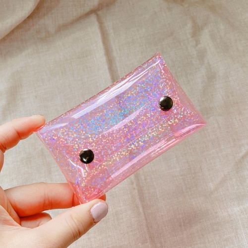 [효효] 땡땡이 핑크 홀로그램 카드지갑&명함지갑