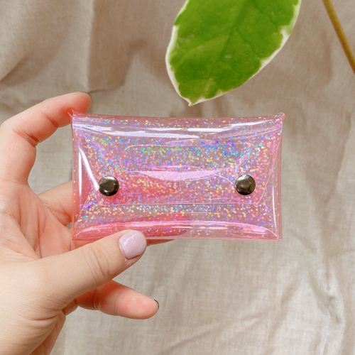 [효효] 땡땡이 핑크 홀로그램 카드지갑&명함지갑