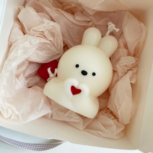 [바이솔스튜디오] 사랑고백 발렌타인데이 화이트데이 특별한선물  토끼 하트 캔들