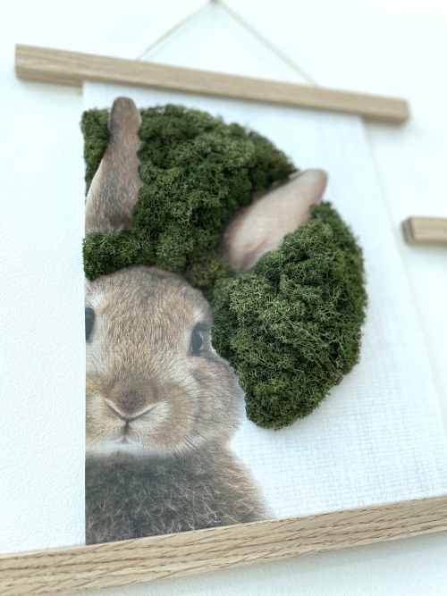 [다람숲]토끼 캔버스 스칸디아모스 행잉액자