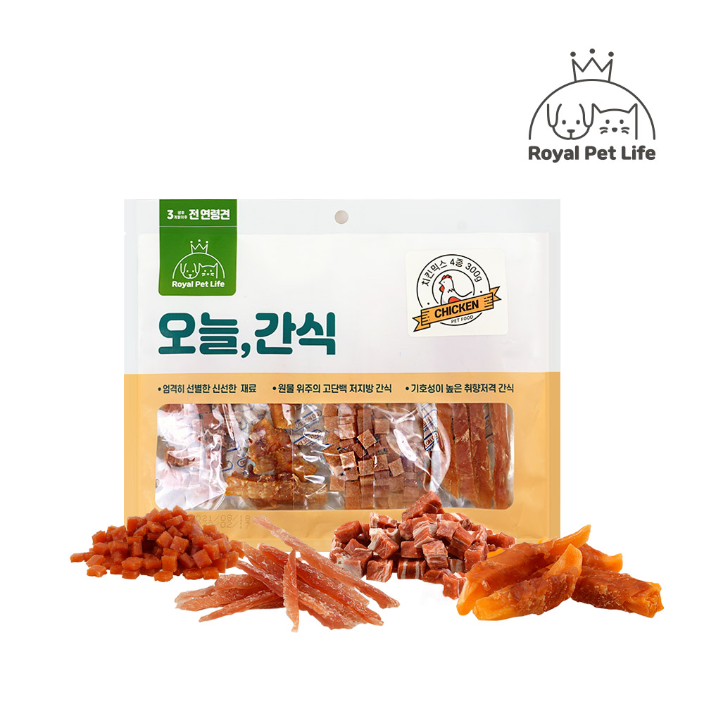 로얄펫라이프 오늘간식 치킨믹스 4종 300g