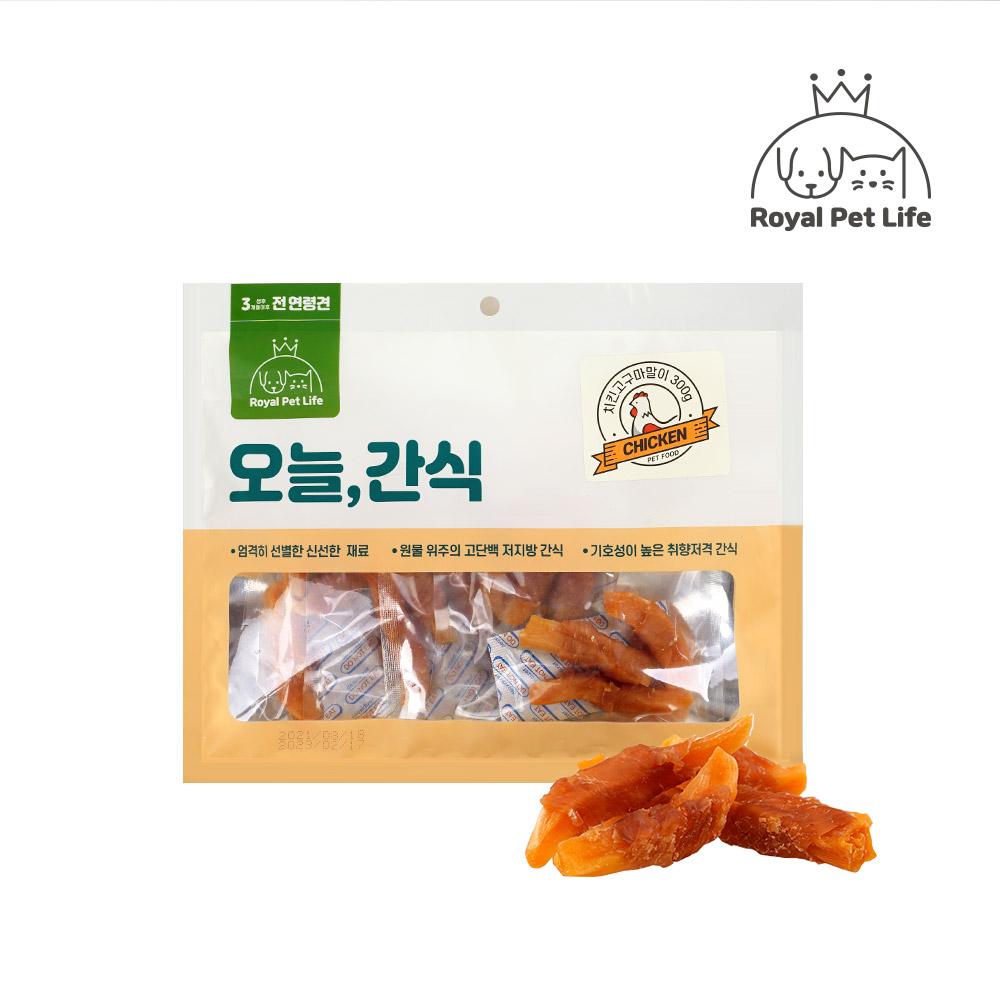 로얄펫라이프 오늘간식 치킨고구마말이 300g