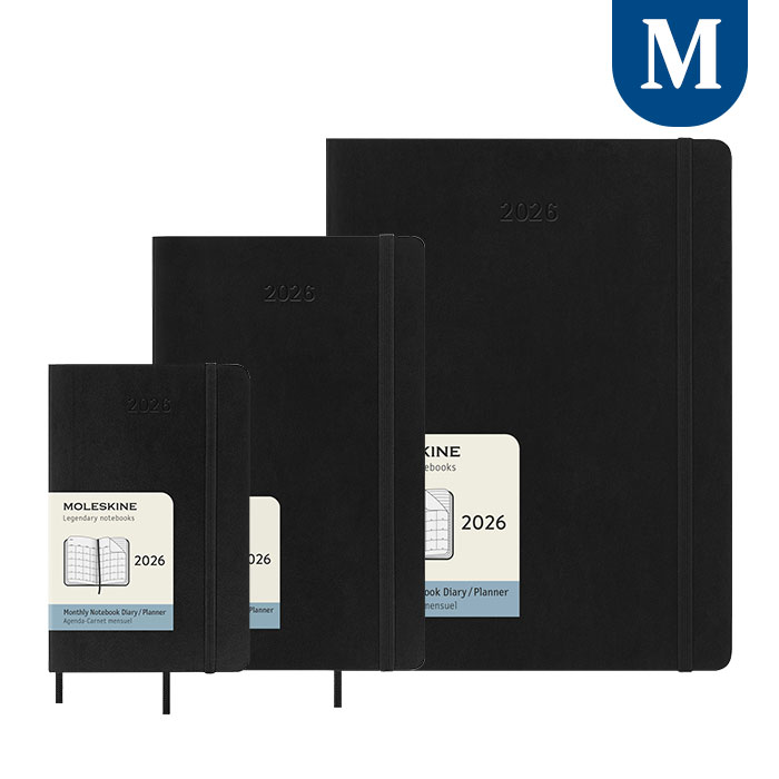 몰스킨 2026 먼슬리 12개월 다이어리 소프트커버 블랙 (상품선택)