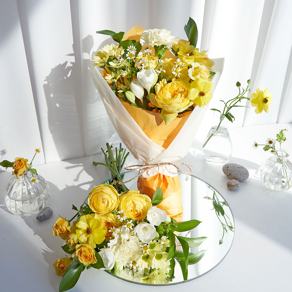 노랑빛응원 꽃다발