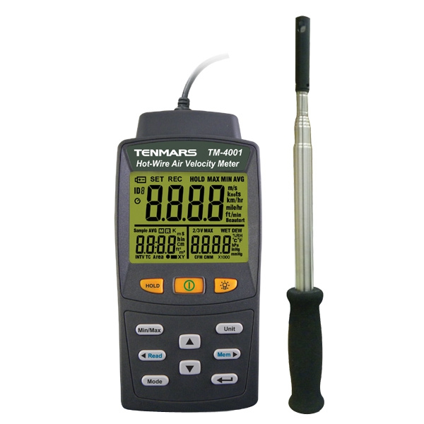 TENMARS, Hot Wire Air Velocity Meter, 풍속계, 열선풍속계,열선풍속풍량계,풍량계, 한글설명서, 0~40.00m/s, 대만, TM-4002