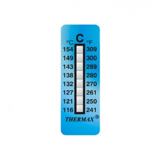 THERMAX, 온도라벨테이프, 비가역성, 영국, 8단계, 116,121,127,132,138,143,149,154도, 8L-C