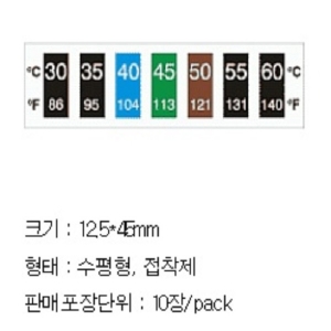 THERMAX, 온도라벨테이프,  영국, 가역성, 90도,95도,100도,105도,110도,115도,120도, 7L-R5 <재고보유>