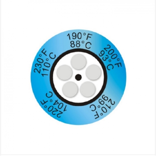 THERMAX, 온도라벨테이프, 영국, 비가역성, 88도, 93도, 99도, 104도, 110도, 5단계, 10매/SET, TC5-C