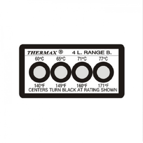 THERMAX, 온도라벨테이프, 영국, 비가역성, 4단계, 60,65,71,77도, 4L-B