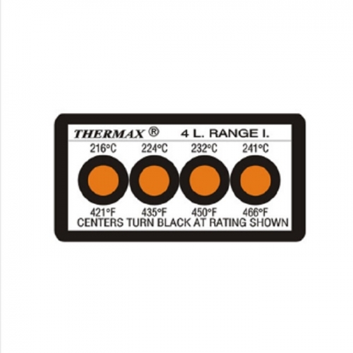 THERMAX, 온도라벨테이프, 영국, 비가역성, 4단계, 216,224,232,241도, 4L-I