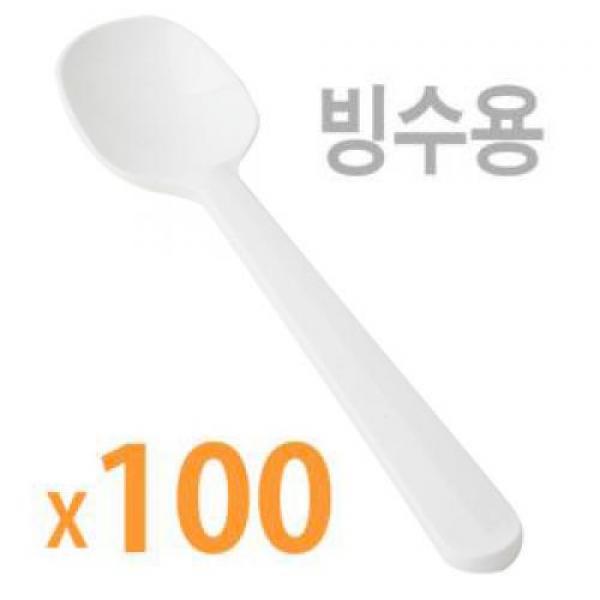 테이크아웃 일회용 스푼(빙수용) 100개 1봉