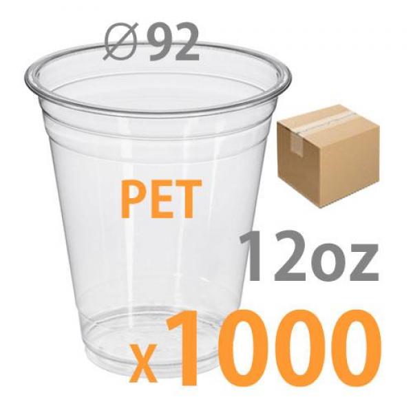 테이크아웃컵 PET 아이스컵투명컵 12oz상단지름92mm 50개/20줄 1박스 1000개