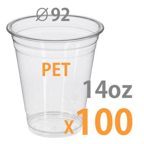 테이크아웃컵 PET 아이스컵투명컵 14oz상단지름92mm 50개/2봉 100개