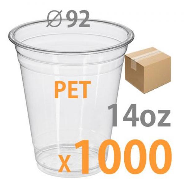 테이크아웃컵 PET 아이스컵투명컵 14oz상단지름92mm 50개/20줄 1박스 1000개