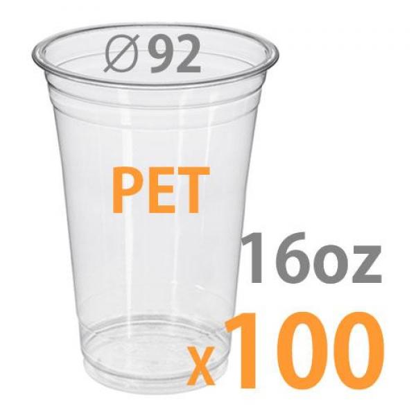 테이크아웃컵 PET 아이스컵투명컵 16oz상단지름92mm 50개/2봉 100개