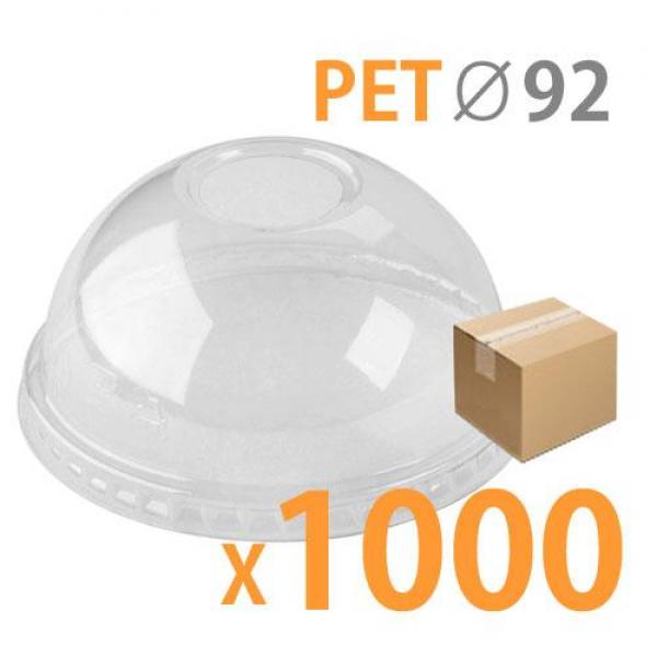 테이크아웃컵 PET 아이스컵투명컵 뚜껑 [돔형]상단지름92mm 호환 50개/20줄 1박스 1000개