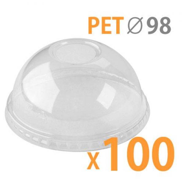 테이크아웃컵 PET 아이스컵투명컵 뚜껑 [돔형]상단지름98mm 호환 50개/2봉 100개