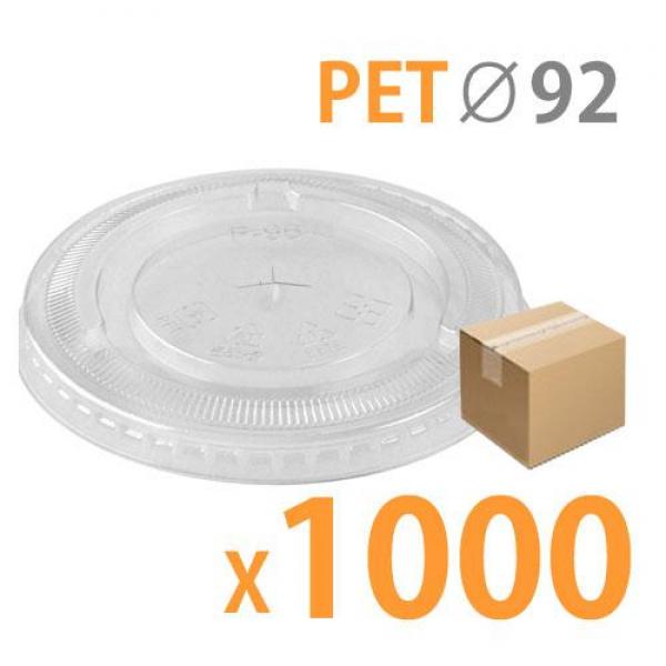 테이크아웃컵 PET 아이스컵투명컵 뚜껑 [평형]상단지름92mm 호환 50개/20줄 1박스 1000개