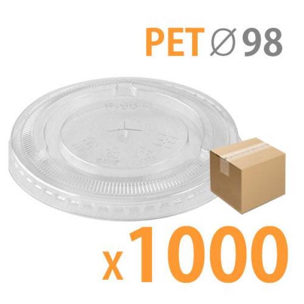 테이크아웃컵 PET 아이스컵투명컵 뚜껑 [평형]상단지름98mm 호환 50개/20줄 1박스 1000개