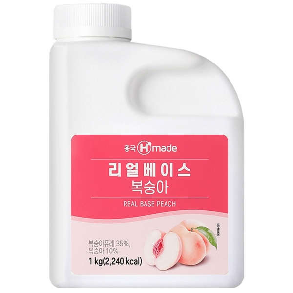 흥국F&B 리얼베이스 복숭아 1kg X 2ea