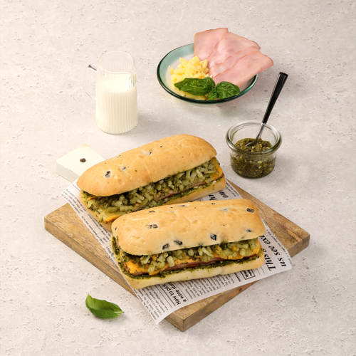 파미유 올리브 바질 햄치즈 치아바타 16ea/box