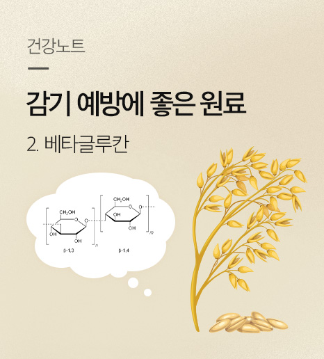 감기예방에 좋은 원료 - 2. 베타글루칸