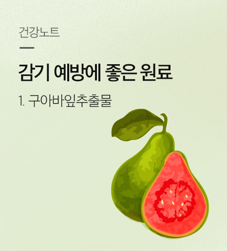 감기예방에 좋은 원료 - 1. 구아바잎추출물 등 복합물 (BENDU381)