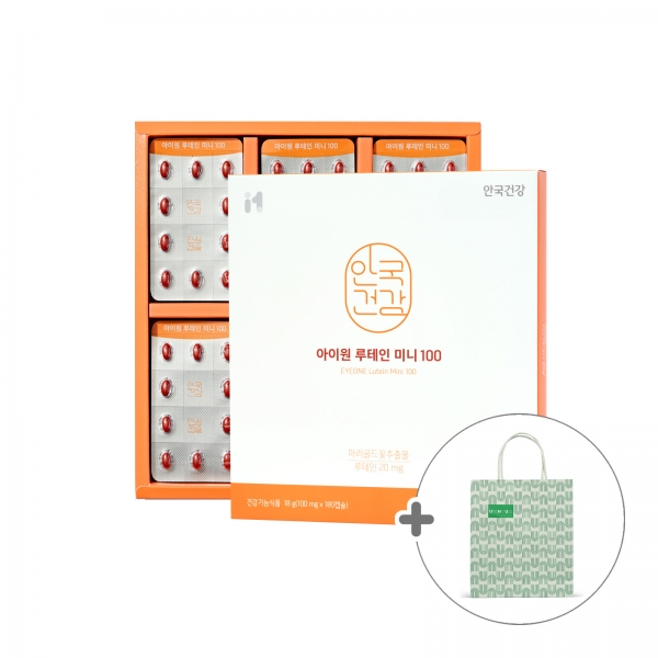 [안국건강](가정의달)(+쇼핑백) 아이원 루테인 미니100 선물세트 180캡슐 (6개월분)