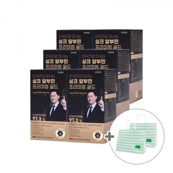 [안국건강](+쇼핑백) 알부민 프리미엄 골드 *마시는 고함량 난백 영양제 30포 6박스 (6개월분)