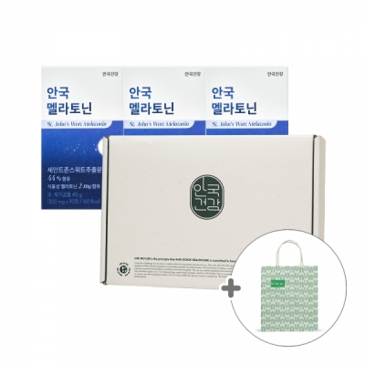 [시크릿](+쇼핑백) 안국 식물성 멜라토닌 (2mg) 90정 3박스 (9개월분) 선물세트