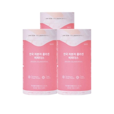[안국건강] 저분자 콜라겐 비피더스 60포 3통 (6개월분)