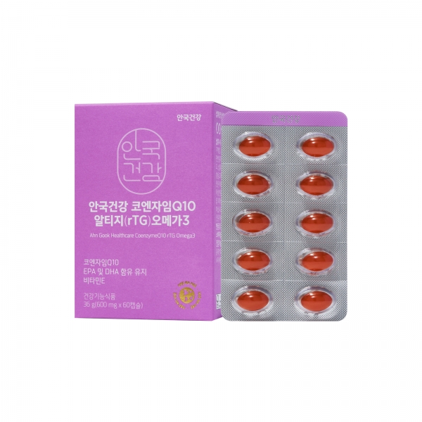 [안국건강] 코엔자임Q10 알티지(rTG)오메가3 60캡슐 (1개월분)