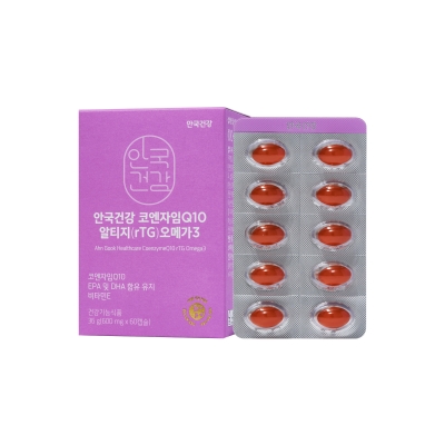 [안국건강] 코엔자임Q10 알티지(rTG)오메가3 60캡슐 (1개월분)