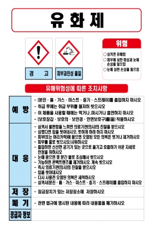 유화제 MSDS경고표지/물질안전보건자료