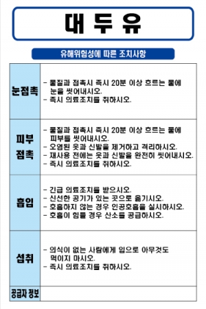 대두유 MSDS경고표지/물질안전보건자료