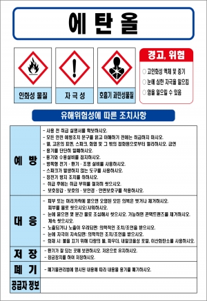 에탄올 MSDS경고표지/물질안전보건자료