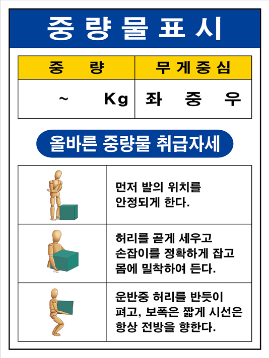 중량물표시/안전표지판