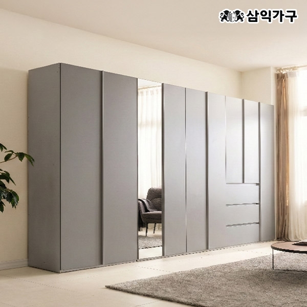 ★10%쿠폰/봄격세일★우노 초대형 키큰 옷장/전신거울 옷장/서랍형 옷장