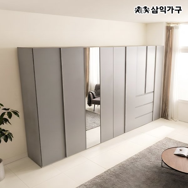 ★10%쿠폰/봄격세일★우노 초대형 키큰 옷장/전신거울 옷장/서랍형 옷장