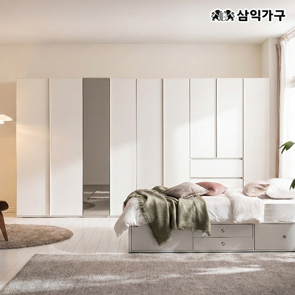 ★10%쿠폰/봄격세일★우노 초대형 키큰 옷장/전신거울 옷장/서랍형 옷장