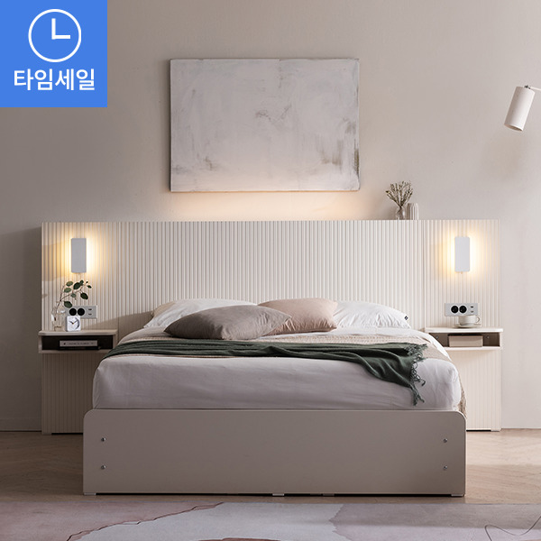 ◈타임특가◈래디슨 LED 아트월 수납 호텔 침대(SS/Q)