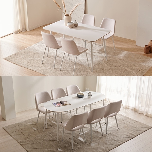 ★10%쿠폰★타원/사각형 통세라믹 식탁 (4/6인용)