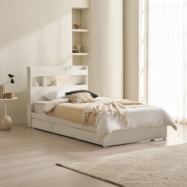 통풍형 LED 3단 수납침대(SS/Q)